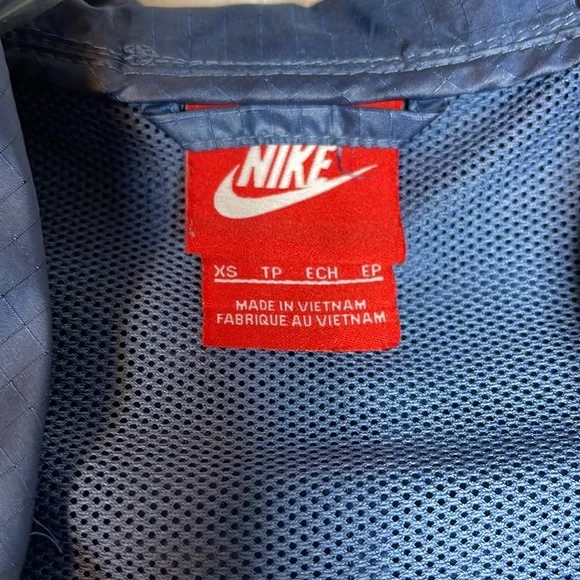 Nike Windbreaker Rain Hooded Blue Jacket Size XS - Picture 7 of 9